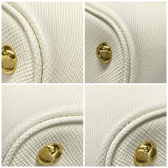 Auth PRADA Pannier Small 1BA217 White Saffiano Leather - Handbag - Picture 16 of 16